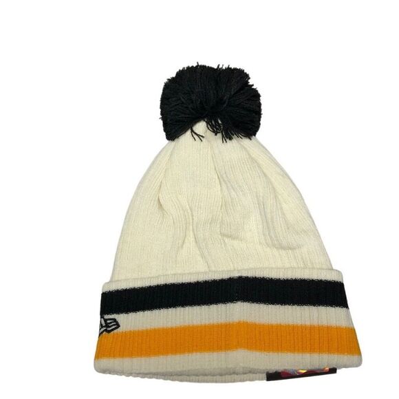 Iowa Hawkeyes New Era Retro Cuffed Knit Hat with Pom - White - Picture 2 of 3